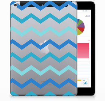 B2Ctelecom iPad 9.7 2018 | 2017 Siliconen Tablethoesje Zigzag Blauw