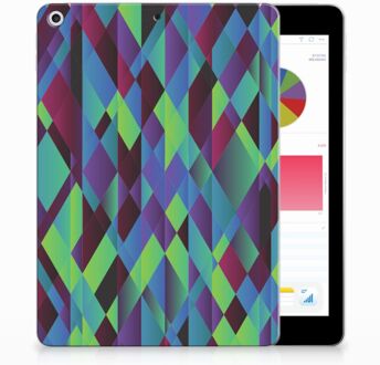 B2Ctelecom iPad 9.7 2018 | 2017 Tablethoesje Design Abstract Green Blue