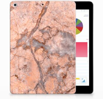 B2Ctelecom iPad 9.7 2018 | 2017 Tablethoesje Design Marmer Oranje