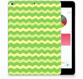 B2Ctelecom iPad 9.7 2018 | 2017 Tablethoesje Design Waves Green