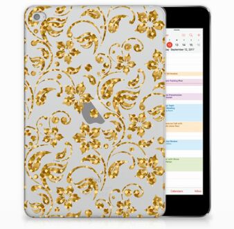 B2Ctelecom iPad Mini 4 Tablethoesje Design Gouden Bloemen