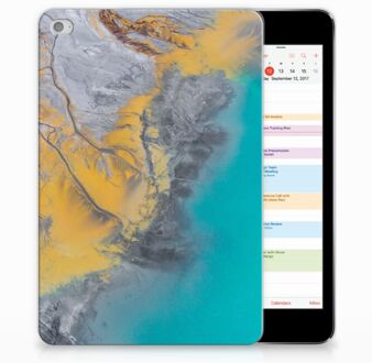 B2Ctelecom iPad Mini 4 Tablethoesje Design Marble Blue Gold