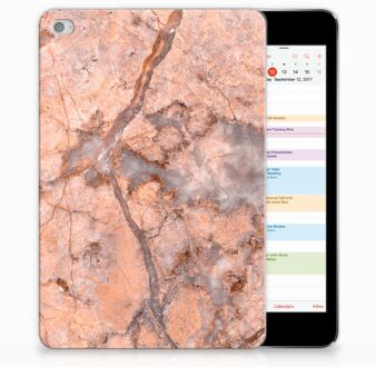 B2Ctelecom iPad Mini 4 Tablethoesje Design Marmer Oranje