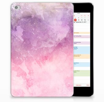 B2Ctelecom iPad Mini 4 Tablethoesje Design Pink Purple Paint