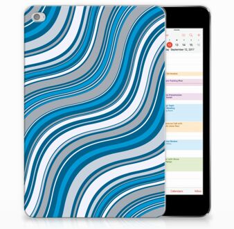 B2Ctelecom iPad Mini 4 Tablethoesje Design Waves Blue