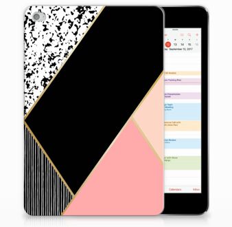 B2Ctelecom iPad Mini 4 Uniek Tablethoesje Black Pink Shapes