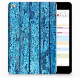 B2Ctelecom iPad Mini 4 Uniek Tablethoesje Wood Blue