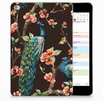 B2Ctelecom iPad Mini 4 Uniek TPU Hoesje Pauwen en Bloemen