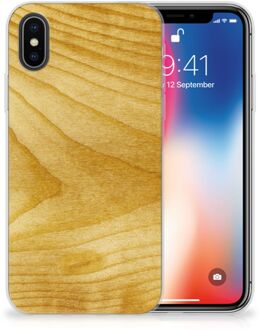 B2Ctelecom iPhone 10 | Xs Hoesje Licht Hout