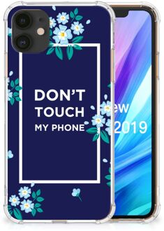 B2Ctelecom iPhone 11 Anti Shock Case Flowers Blue DTMP