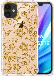 B2Ctelecom iPhone 11 Case Gouden Bloemen