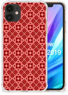 B2Ctelecom iPhone 11 Doorzichtige Silicone Hoesje Batik Red