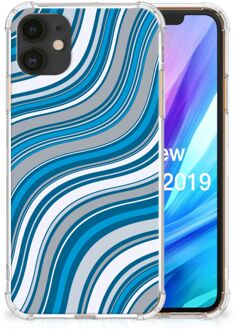 B2Ctelecom iPhone 11 Doorzichtige Silicone Hoesje Waves Blue