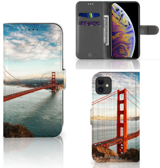 B2Ctelecom iPhone 11 Flip Cover Golden Gate Bridge