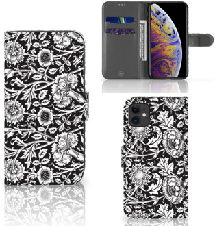 B2Ctelecom iPhone 11 Hoesje Black Flowers