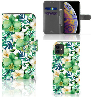 B2Ctelecom iPhone 11 Hoesje Orchidee Groen