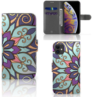 B2Ctelecom iPhone 11 Hoesje Purple Flower