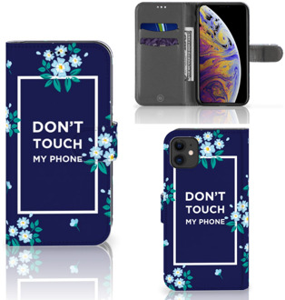 B2Ctelecom iPhone 11 Portemonnee hoesje Flowers Blue DTMP