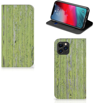 B2Ctelecom iPhone 11 Pro Book Wallet Case Green Wood