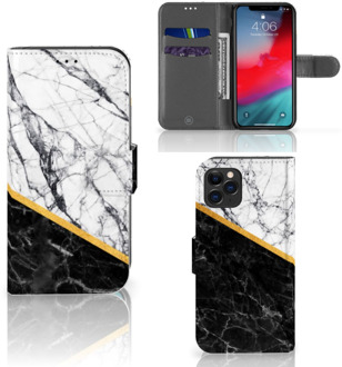 B2Ctelecom iPhone 11 Pro Bookcase Marble White Black