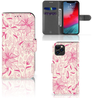 B2Ctelecom iPhone 11 Pro Hoesje Pink Flowers