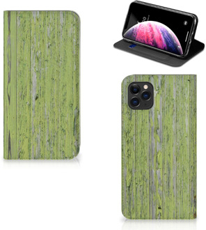 B2Ctelecom iPhone 11 Pro Max Book Wallet Case Green Wood