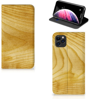 B2Ctelecom iPhone 11 Pro Max Book Wallet Case Licht Hout