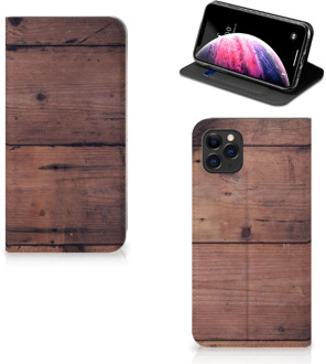 B2Ctelecom iPhone 11 Pro Max Book Wallet Case Old Wood