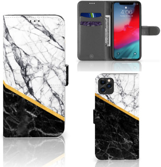 B2Ctelecom iPhone 11 Pro Max Bookcase Marble White Black