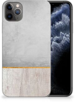 B2Ctelecom iPhone 11 Pro Max Bumper Hoesje Wood Concrete