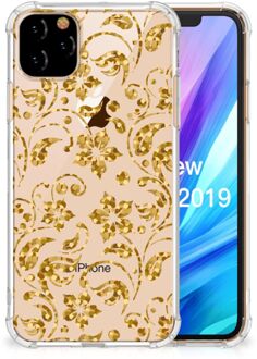 B2Ctelecom iPhone 11 Pro Max Case Gouden Bloemen