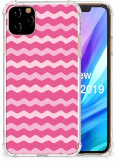 B2Ctelecom iPhone 11 Pro Max Doorzichtige Silicone Hoesje Waves Pink