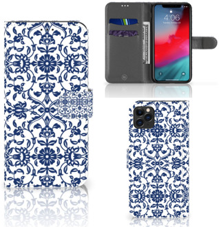 B2Ctelecom iPhone 11 Pro Max Hoesje Flower Blue