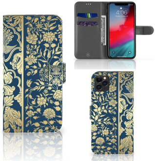 B2Ctelecom iPhone 11 Pro Max Hoesje Golden Flowers