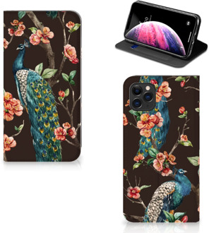 B2Ctelecom iPhone 11 Pro Max Hoesje maken Pauw met Bloemen