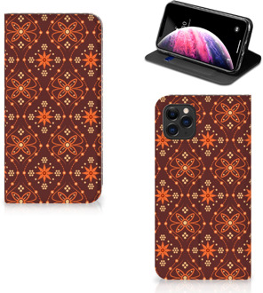 B2Ctelecom iPhone 11 Pro Max Hoesje met Magneet Batik Brown