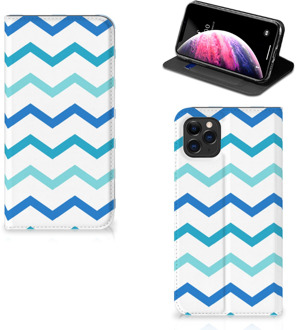 B2Ctelecom iPhone 11 Pro Max Hoesje met Magneet Zigzag Blauw