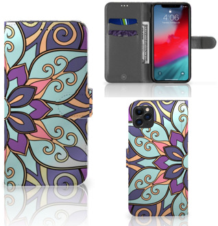 B2Ctelecom iPhone 11 Pro Max Hoesje Purple Flower