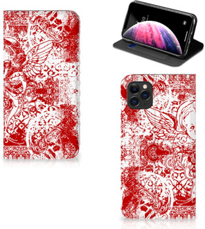 B2Ctelecom iPhone 11 Pro Max Mobiel BookCase Angel Skull Red