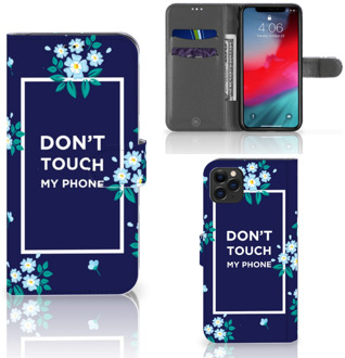 B2Ctelecom iPhone 11 Pro Max Portemonnee hoesje Flowers Blue DTMP