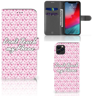 B2Ctelecom iPhone 11 Pro Max Portemonnee hoesje Flowers Pink DTMP