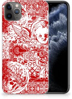 B2Ctelecom iPhone 11 Pro Max Silicone Back Case Angel Skull Red