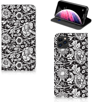 B2Ctelecom iPhone 11 Pro Max Smart Cover Black Flowers