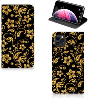 B2Ctelecom iPhone 11 Pro Max Smart Cover Gouden Bloemen