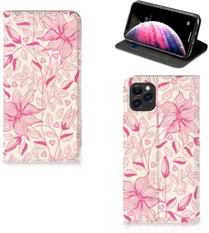 B2Ctelecom iPhone 11 Pro Max Smart Cover Pink Flowers