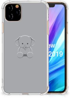 B2Ctelecom iPhone 11 Pro Max Stevige Bumper Hoesje Grijs Baby Olifant