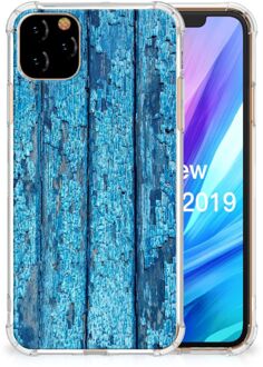 B2Ctelecom iPhone 11 Pro Max Stevige Telefoonhoesje Blauw Wood