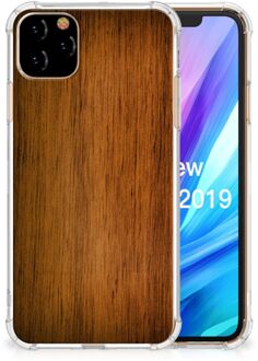 B2Ctelecom iPhone 11 Pro Max Stevige Telefoonhoesje Donker Hout