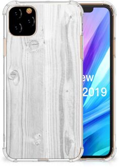 B2Ctelecom iPhone 11 Pro Max Stevige Telefoonhoesje White Wood