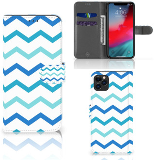 B2Ctelecom iPhone 11 Pro Max Telefoon Hoesje Zigzag Blauw